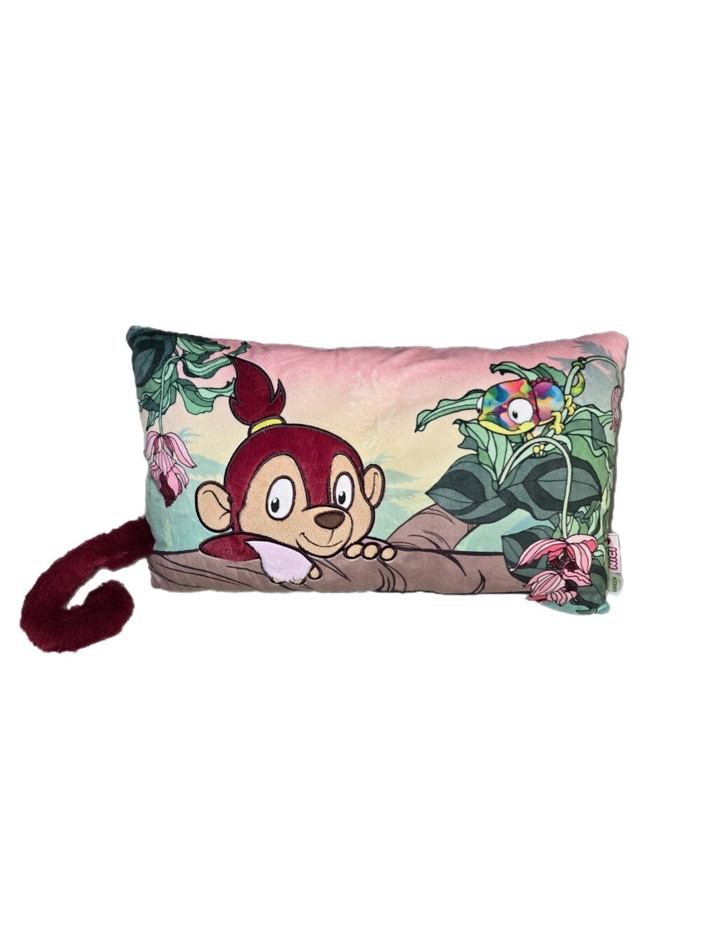 Nici Monkey & Chameleon Rectangular Throw Pillow  15" x 9.5" Cushion Jungle VGUC